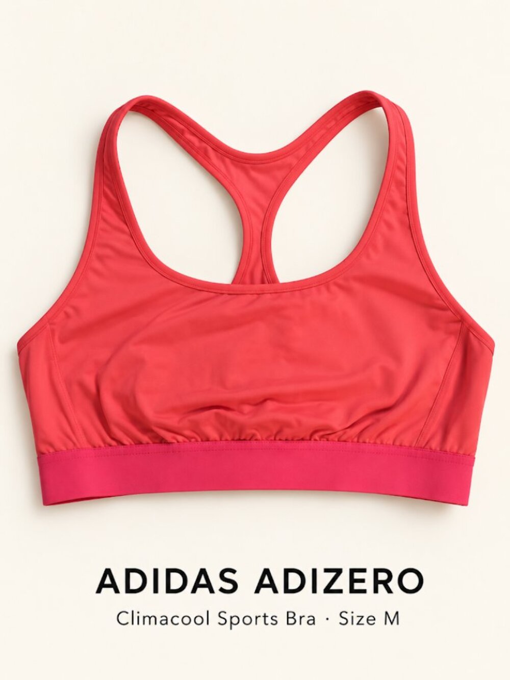 adidas Adizero Climacool Medium Support Racerback Sports Bra - Coral Pink